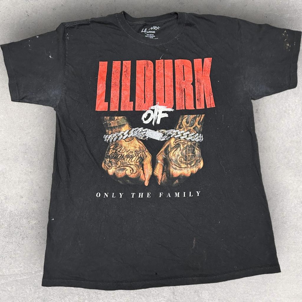 Мужская футболка Lil Durk Only The Family, размер L, с потертой краской, черная, унисекс
