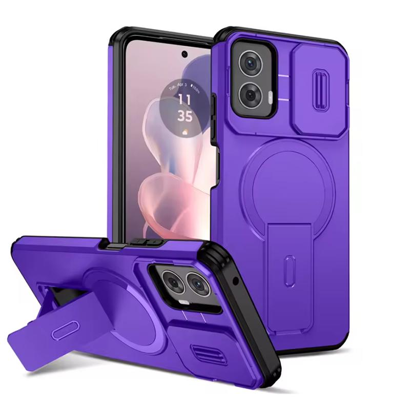 Бронированный чехол Funda для Motorola Moto G Play Stylus Power Edge 2026 2026 Чехол со шторкой для защиты объектива камеры Чехол с поддержкой беспроводной зарядки