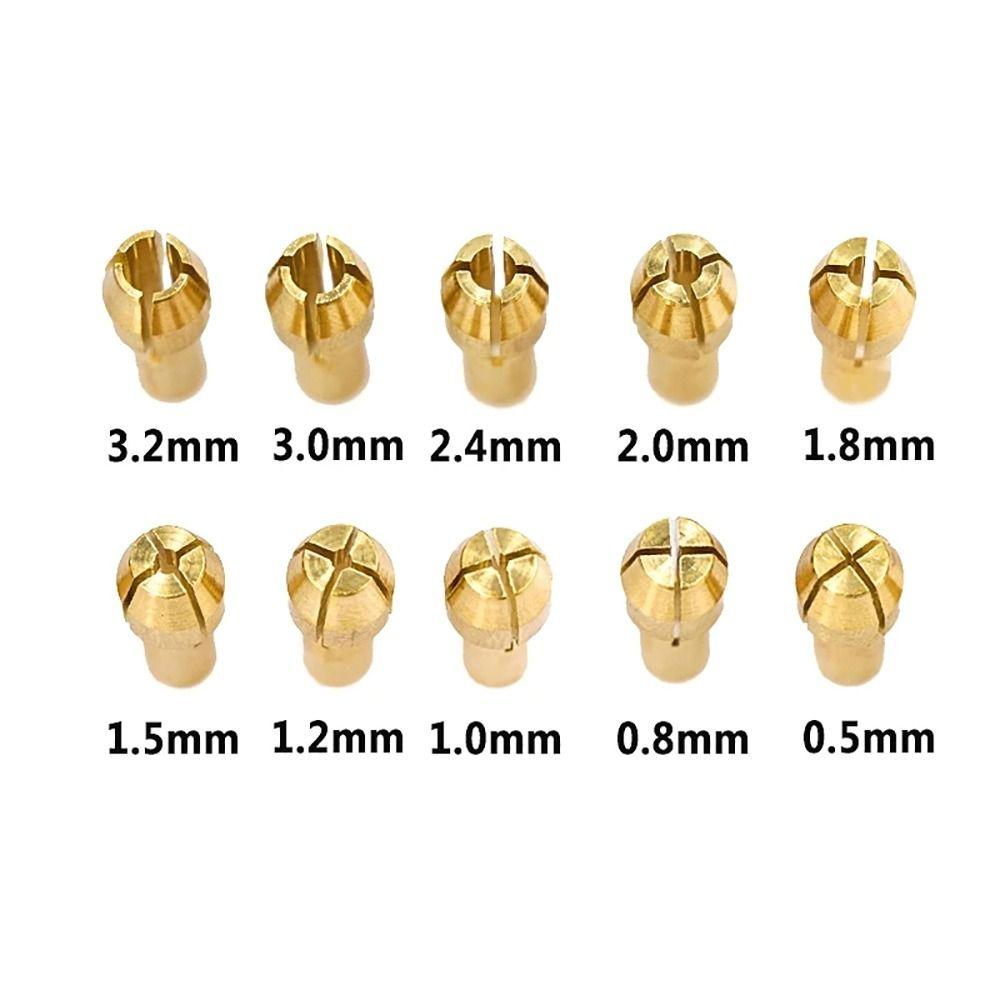 10Pcs 4.8mm Shank Mini Drill Chucks 0.5mm-3.2mm Chuck Adapter Durable Power Rotary Tool For Dremel