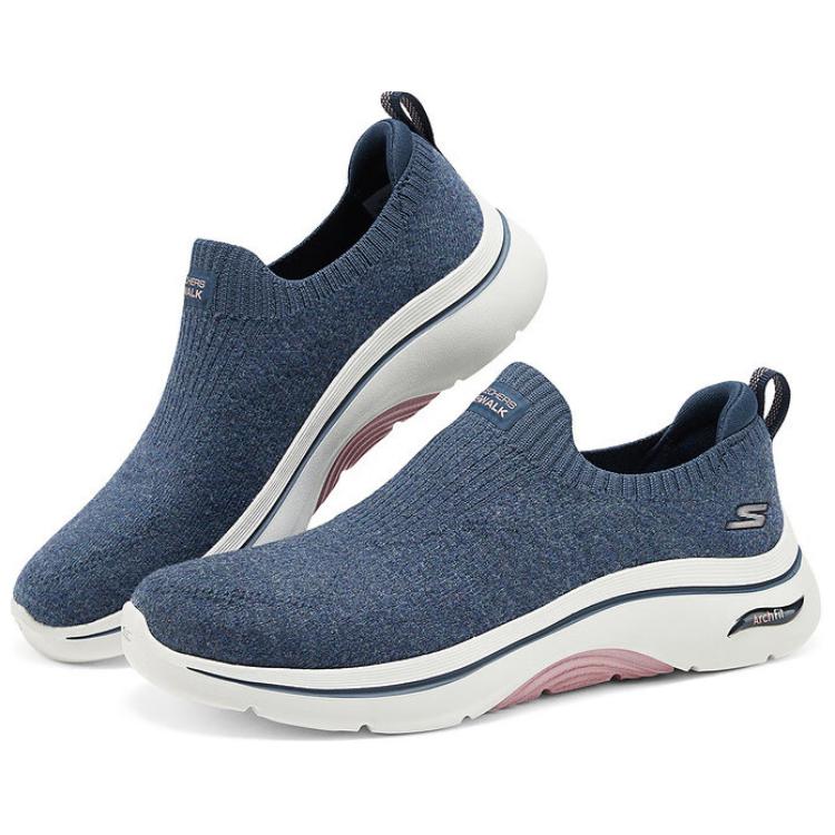 Skechers Go Walk Arch Fit 2.0 Простые Удобные Прочные Низкие Повседневные Кроссовки Женские Синий 125322-NVPK