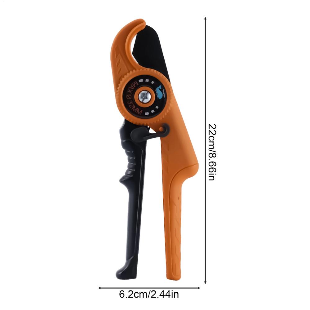Pex Cutter Pipe Cutter PVC Pipe Cutter 32mm PVC Tubing Shears Ratchet Pipe Cutter Tool For PVC, PPR, PE, PEX Plastic Hoses