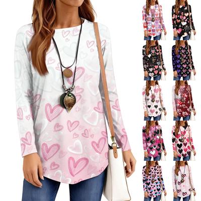 Женская свободная футболка с круглым вырезом, рукавами реглан, принтом и длинными рукавами, пуловер