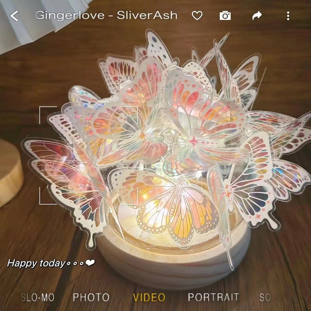 Butterfly Shape Night Light Handmade DIY Material Pack Ambient Light Bedroom Valentine's Day Gift Children's Toy Room Decoration