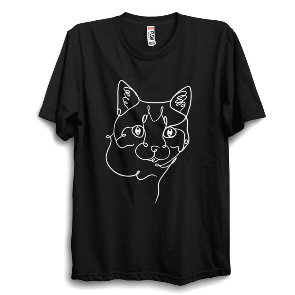 Custom Pet Portrait TShirt Minimalist Line Art Dogs Cats Drawing Tee