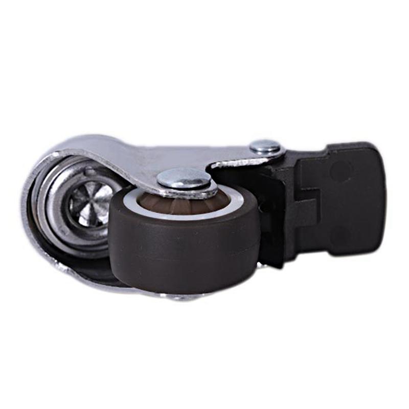 ABMH-12Pcs Mini Small Casters 1 Inch M8x15mm Tpe Silent Wheels With Brake Universal Casters Wheel