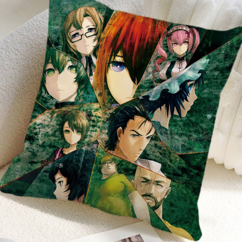 Аниме Steins Gate Наволочка Квадратная Подушка Спальня Диван Отдых Комфортная Подушка Автомобиль Домашний Декор