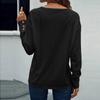 Women's Tops Casual V Neck Long Sleeve Buttons Hollow Out Shirts