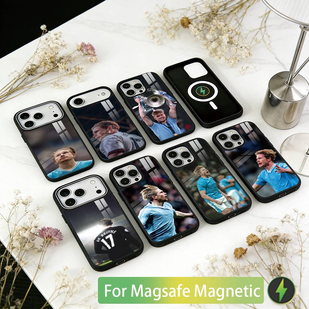 Футбольная звезда Кевин Де Брёйне Чехол для телефона для iPhone 17, 16, 15, 14, 13, 12, 11 Plus, Pro Магнитный с беспроводной зарядкой Magsafe