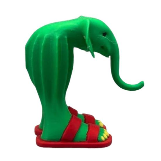 Фигурка слона в пустыне, 3D-печатный кактус, украшение в виде слона, красные тапочки, мультяшная статуя слона, скульптура, украшение