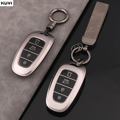 Чехол-держатель для автомобильных ключей из ТПУ для Hyundai Tucson Solaris Sonata Hybrid NEXO NX4 Santafe Dn8, 4 кнопки, 2020, 2021, 2022, аксессуары