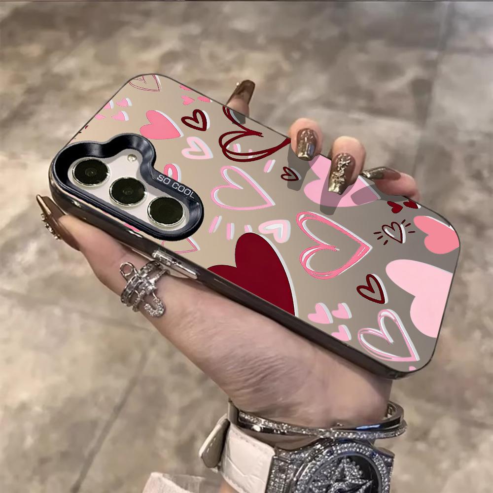 Modern Romance Hearts Design For Samsung Galaxy S26 S25 S24 S23 S22 Ultra Plus A56 A55 A54 A53 A36 A35 IMD Shockproof Case