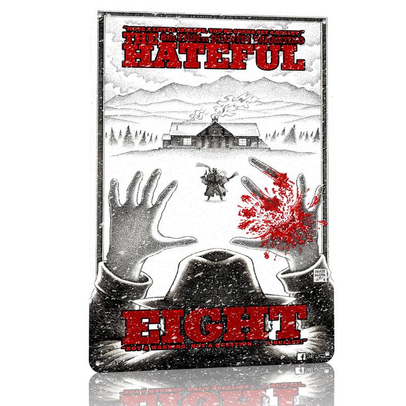 The Hateful Eight Printed Poster Customized Wall Art Retro Vintage Metal Tin Signs for Room Ornaments Home Decoration Luxury