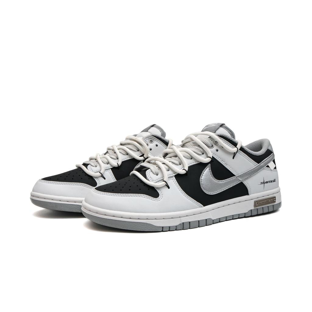 Nike Dunk Star Li Low top Skateboard Shoes Unisex White Black Silver DD1503-103(Team1045-)