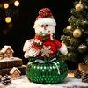 Small Gift Organizers Sequins Christmas Santa Claus/Snowman/Elk Ornaments with Candies Storage Pocket, Showcase Displays Red or Green Festive Figures