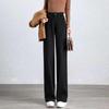 Women's Wool Fleece-Lined High-Waisted Wide-Leg Pants for Autumn/Winter 2025