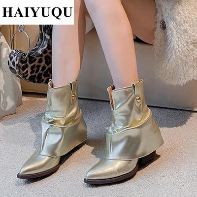 Брендовые женские ботинки Chelsea с острым носком, массивные кожаные туфли, зимние новые модные туфли-лодочки Gladiator Goth Snow Botas Mujer