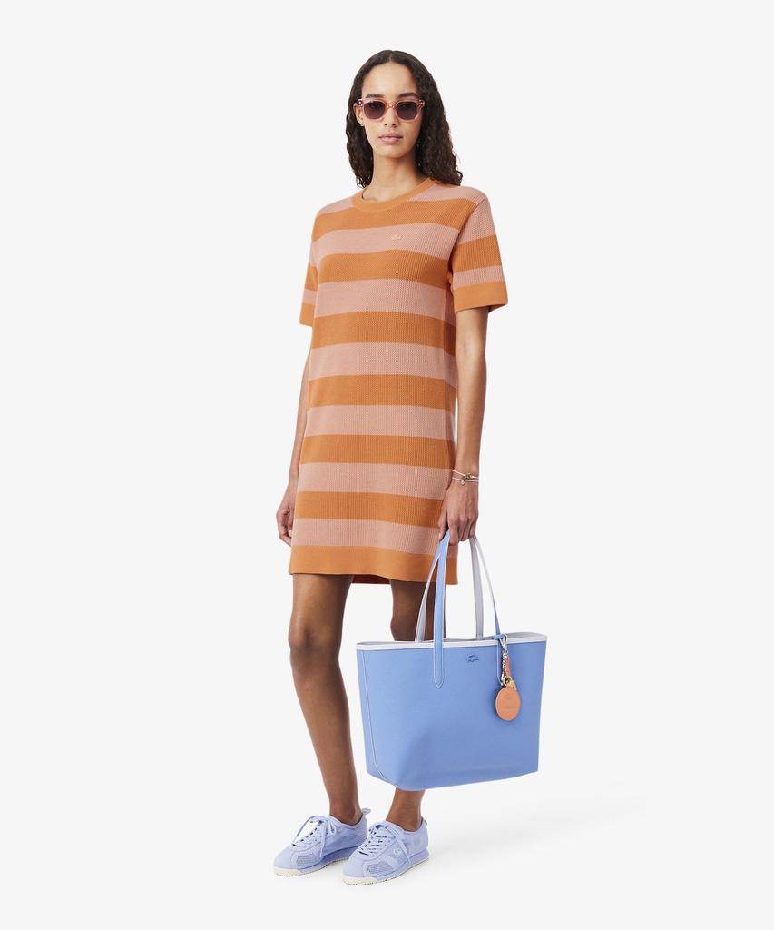 Lacoste Women'S Bold Stripe Short Sleeve Dress Ef5021-56G 4Im