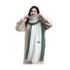 Winter Women Scarf Thick Warm Long And Width Color Matching Patchwork Windproof Tassel Decor Anti-shrink Heat Retention Outdoor