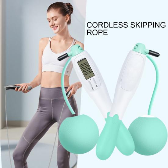 1 Pair Big Ball Jump Rope LCD Screen Four Modes Non-Slip Handle Exercise Fitness Equipment Free Adjustable Smart