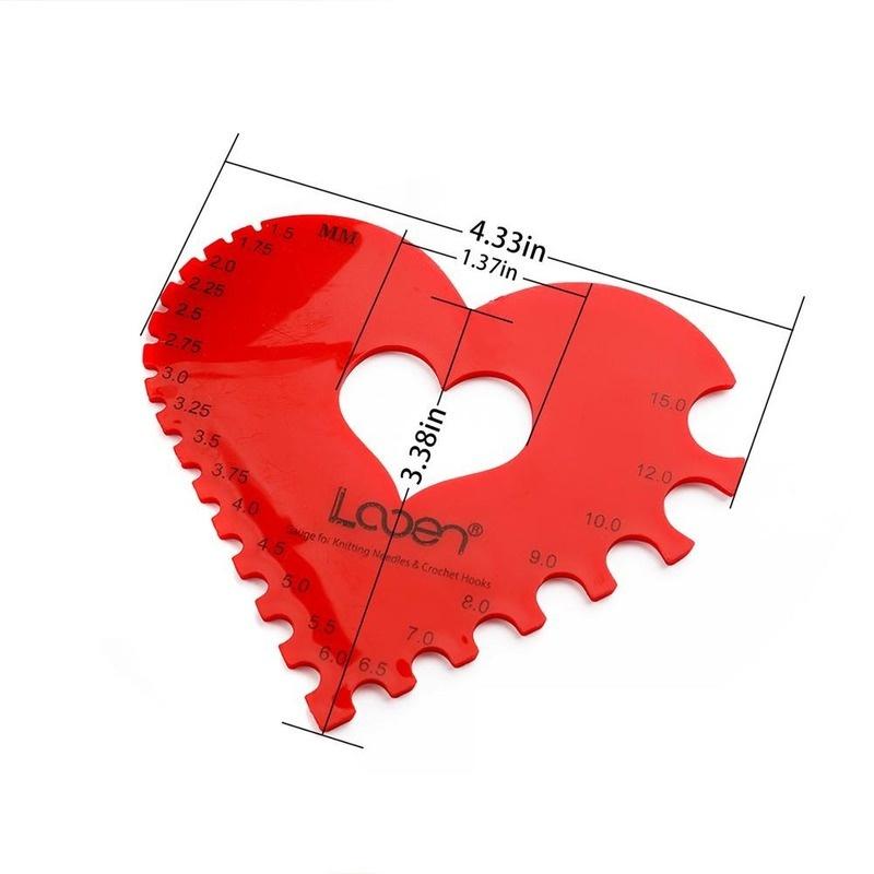 Крючок Спица Размер ABS Форма Сердца Любви Измерительная Линейка Швейные Аксессуары Инструменты