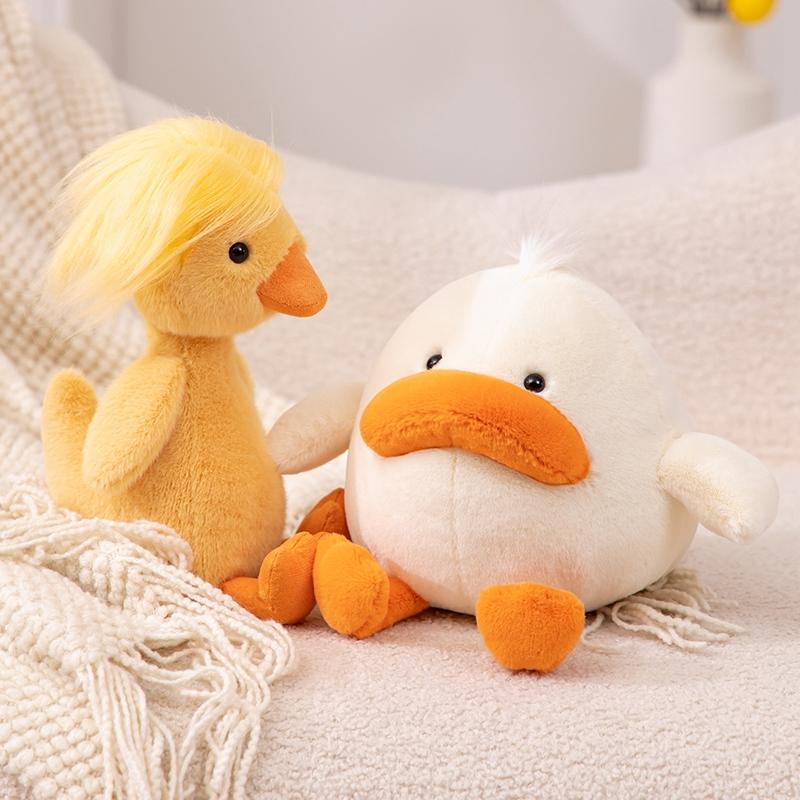 Cartoon Anime Yellow Hairy Duck Toys Lovely White Big Mouth Duck Stuffed Doll Children's Handmade Dolls Festival Ornament Gifts