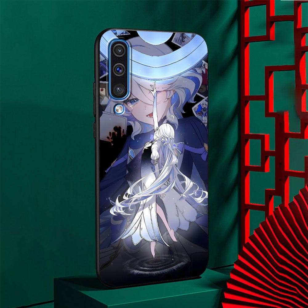 Милый чехол Furina Genshin Impact для Samsung Galaxy A10s A50 A50s A02s A03s A20 A30 A20e A70 A70s A20s A30s A10 Черный чехол для телефона