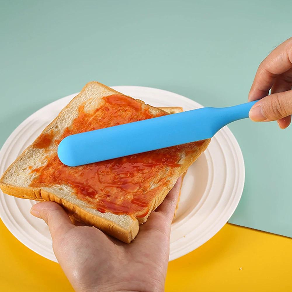 1PC Silicone Integrated Spatula Cream Stirring Spatula Butter Scraper Cake Food Grade Baking Tools Cheap Wholesale