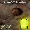 Cute Frog LED Night Light, Soft Silicone Touch Lamp for Kids, Portable Nursery Nightlight with Dimmable Timer