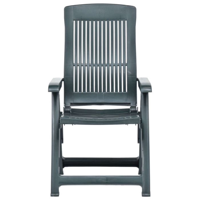 VidaXL Garden Reclining Chairs 2 Pcs Plastic Green
