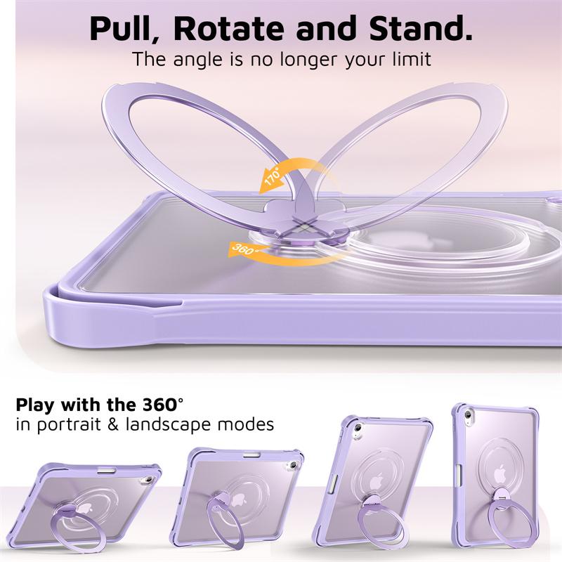 For iPad A16 11th 10 10th Generation Case Metal Stand Tablet Cover iPad Air 7 6 5 5th 4 4th 10.9 Pro 11 Pencil Holder Funda