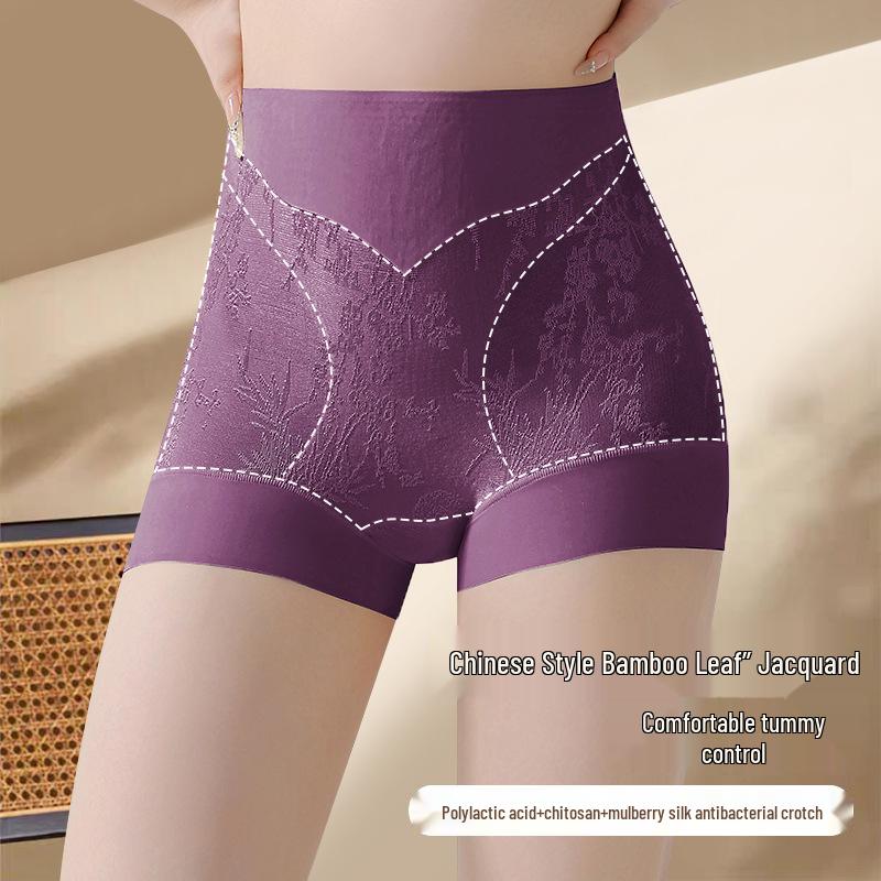 Трусики с высокой талией, утягивающие живот и бедра, модель 2025 года – в китайском стиле, не сползают, обеспечивают легкую коррекцию фигуры.