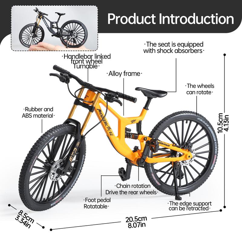 1:8 Alloy mountain bike model with base - features realistic gears and dual suspension, perfect for cycling enthusiasts