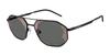 Солнцезащитные очки EMPORIO ARMANI матово-черные 30017G58 0EA2147, черные, зеркальные, красные, 58 мм,