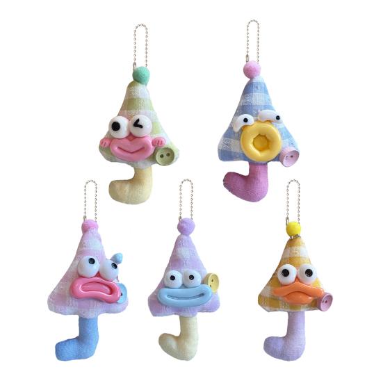 Юшэн Брелок с мультяшной куклой с большим ртом, Подвеска для сумки, Украшение, Насыщенный цвет макарон, Держатель для ключей, Мягкая тканевая подвеска для ключей