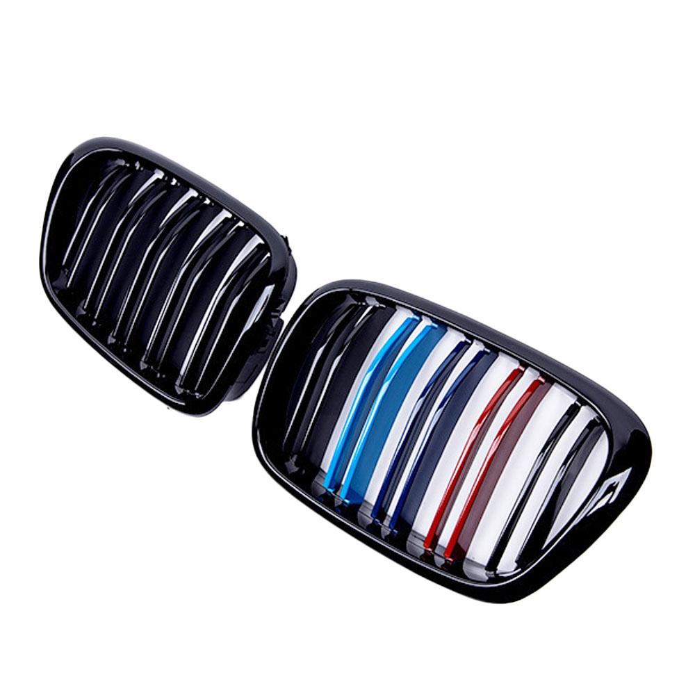 Glossy Black Front Hood Kidney Grille Grill for BMW 5 Series E39 M5 525 528 1995-2004 Dual Line Car Accessories Replacement