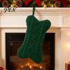 Practical Gift Bags for Christmas Party Dog Stocking, 17 Inch Large Bone Shape Unique Festive Home Decorations Cable Knitted Fireplace Hanging