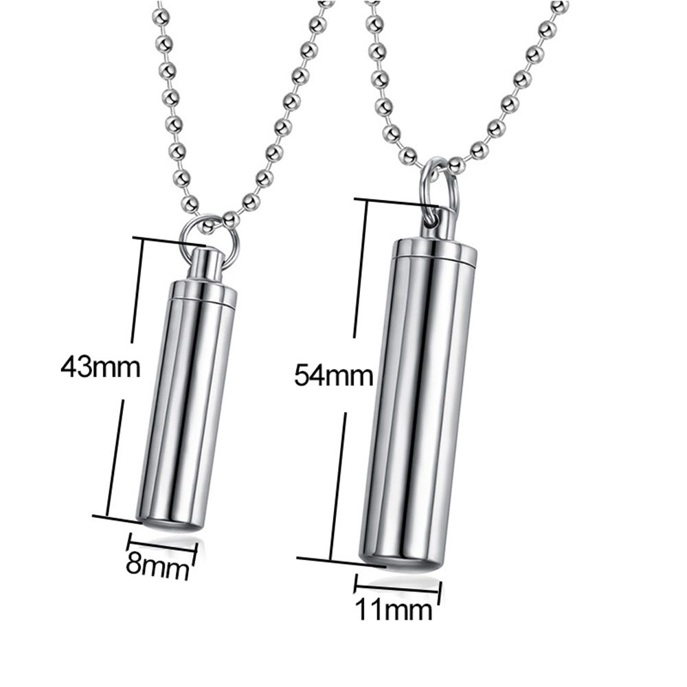 Beads Chain Openable Cylindrical Tube Wishing Bottle Necklace Perfume Vial Pendant Stainless Steel