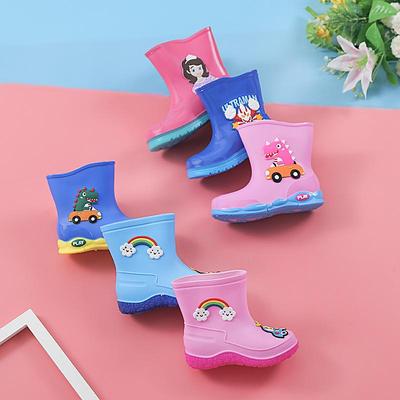 Детские нескользящие мультяшные резиновые дождевые сапоги для мальчиков и девочек - Резиновая обувь для воды для детей школьного возраста