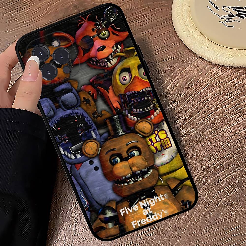 Игра F-Five N-Nights At F-FreddyS Для iPhone 17 16 15 14 13 12 11 Pro Max Plus Ударопрочный Черный Мягкий Чехол для Телефона