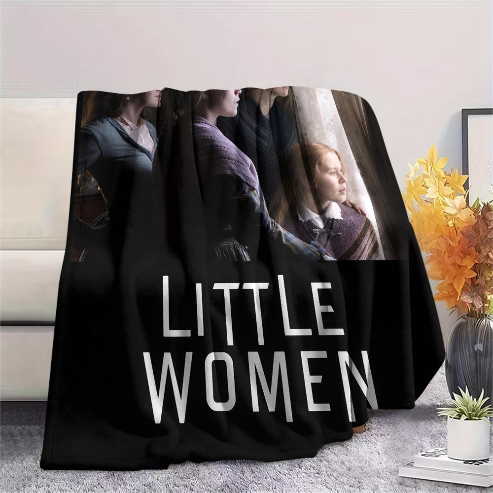 Little Women pattern Flannel Blanket, High quality Comfortable for All Seasons, Home Decor, Warmth and Comfort, Perfect for Gifts.
