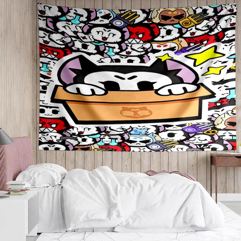 1PC Game Adventure Heroes K-pop music group Tapestry Accessories for Bedroom,Livingroom, dormitory Room Wall Decor Fan Birthday Gifts