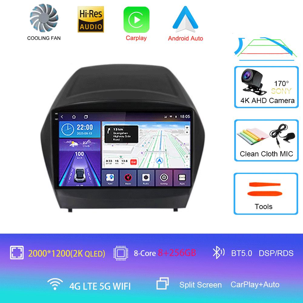 Автомобильный радиоприемник Android 14 Carplay Auto Multimedia Player для Hyundai Tucson 2 LM IX35 2009-2015 Автомагнитола GPS Стерео 2din Головное устройство