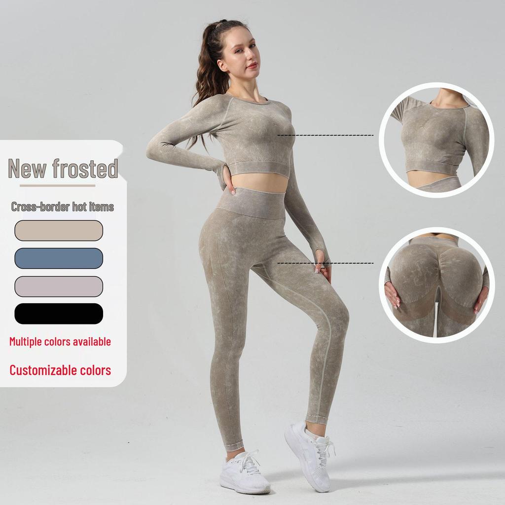 Women's High-Waist Yoga Set: Hip-Lifting Pants & Long-Sleeve Top