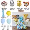 61pcs/lot Jungle Safari Animal Number Balloons Set Jungle Safari Theme  Party Supplies Kid 1 2 3 Years Birthday Party Decoration