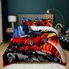 Race Car Bedding Set Twin Size Burning Red Flame Duvet Cover Set 3D Sports Car Duvet Cover 3Pcs Bedclothes King Duvet Cover