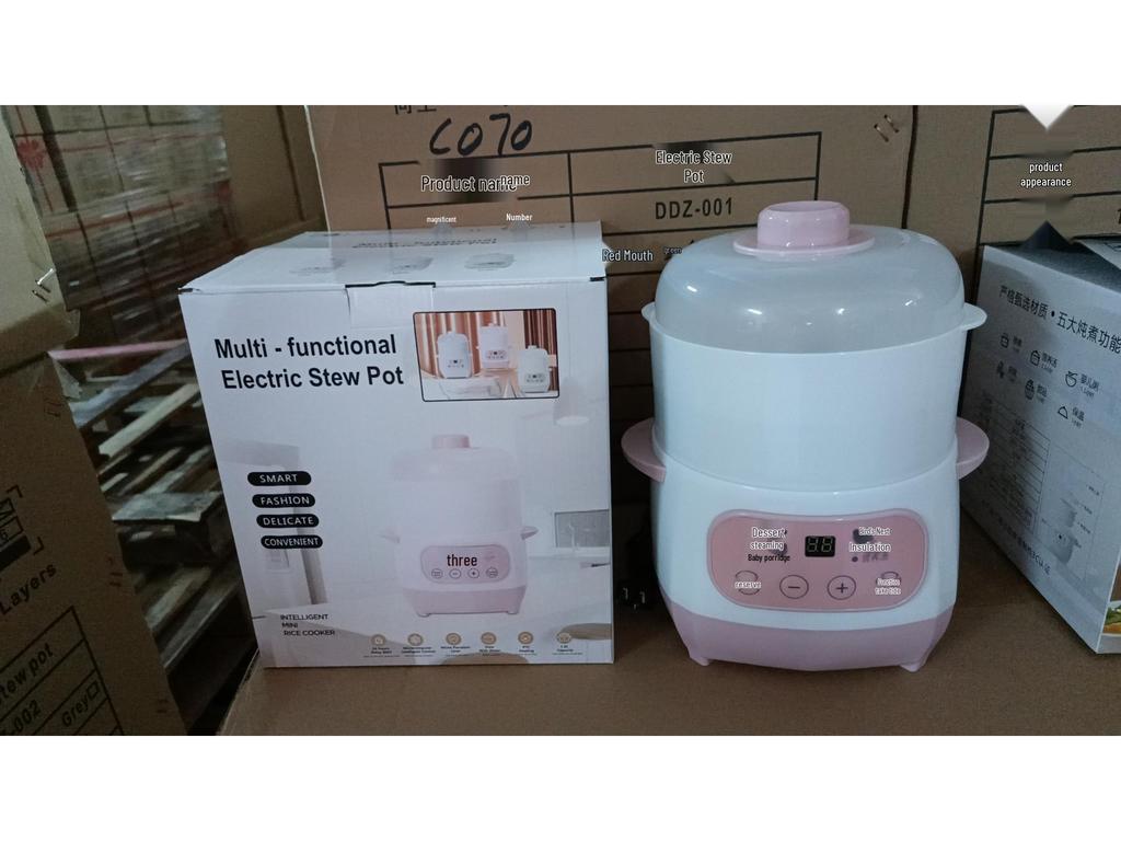 Mini Electric Slow Cooker: Double Boiler Ceramic Stew and Porridge Pot, Perfect for Soups and More.