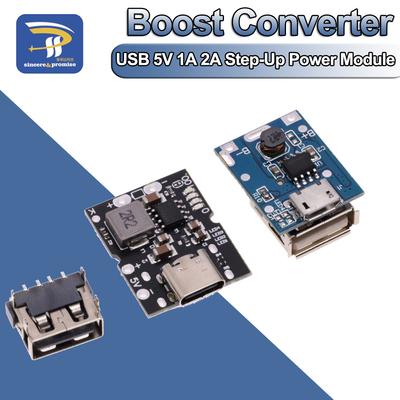 Преобразователь напряжения Type-C / Micro USB 5V 1A 2A Повышающий модуль питания для литиевых батарей Мобильный Power Bank Со светодиодным индикатором защиты