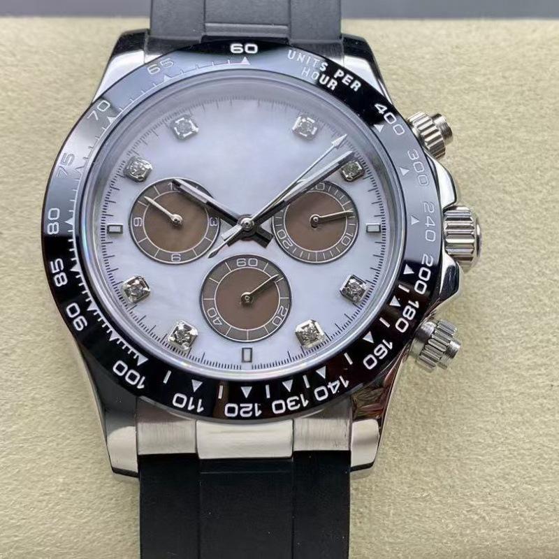 Мужские автоматические механические часы Rolex Daytona 40 мм, многофункциональные, с инкрустацией бриллиантами.