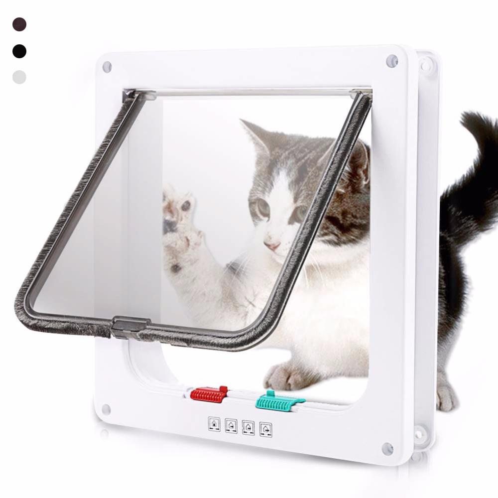 Professional ABS Small Pet Gate 4 Way Security Lock Dog Cat Kitten Puppy Flap Door
