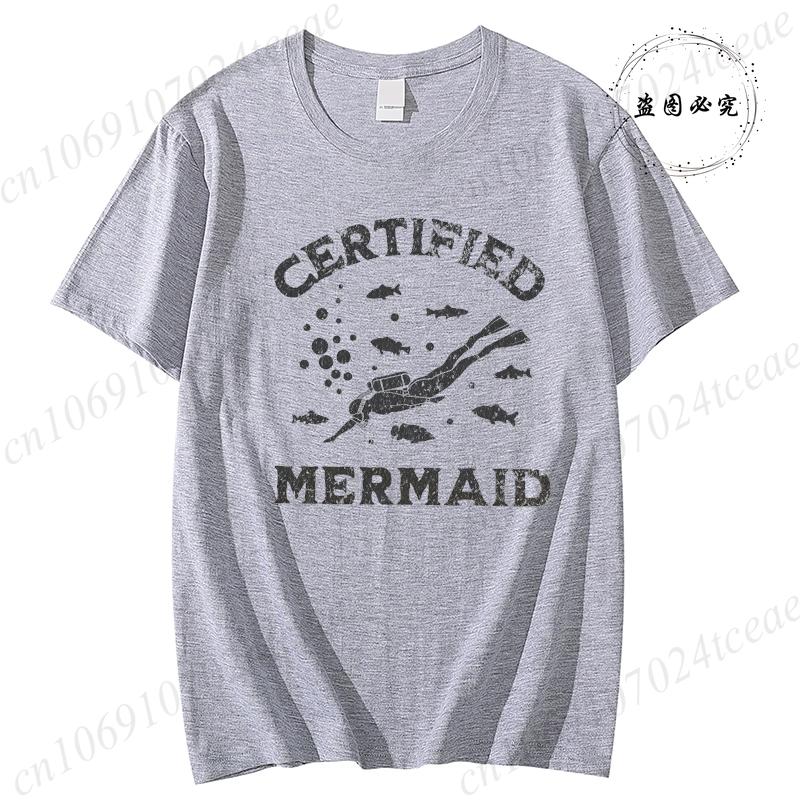 Certified Mermaid Shirt, Funny Scuba Diving Gift,Diving Instructor Tee, Swimmer Tops, Underwater Sport Tee Shirts, Short Sleeve